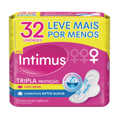 Absorvente Intimus Tripla Proteção Suave 32Un Com Abas