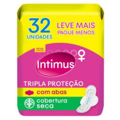 Absorvente Intimus Tripla Proteção Seca 32Un Com Abas