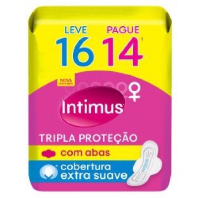 Absorvente Intimus Tripla Proteção Suave Leve16Pg14 Com Abas