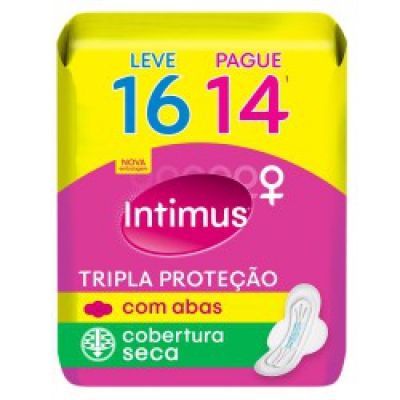 Absorvente Intimus Tripla Proteção Seca Leve16 Pg14 Com Abas