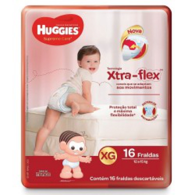 Fralda Huggies Supreme Care Jumbo Xg 16Un