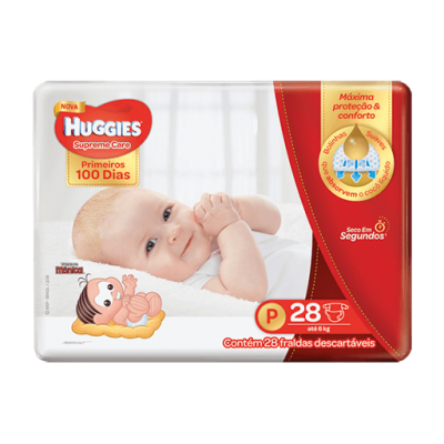 Fralda Huggies Supreme Care Jumbo P 28Un