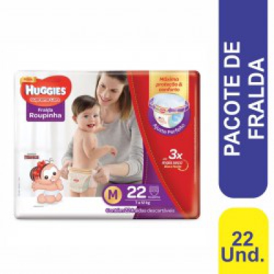 Fralda Huggies Supreme Care Roupinha Jumbo M 22Un