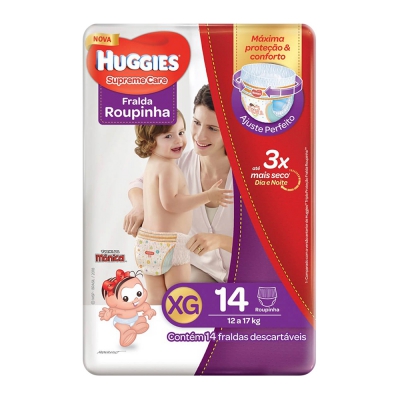 Fralda Huggies Supreme Care Roupinha Jumbo Xg 14Un