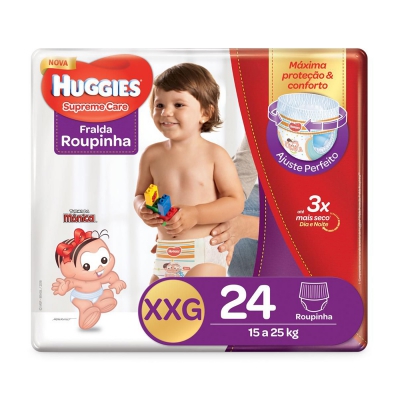 Fralda Huggies Supreme Care Roupinha Mega Xxg 24Un