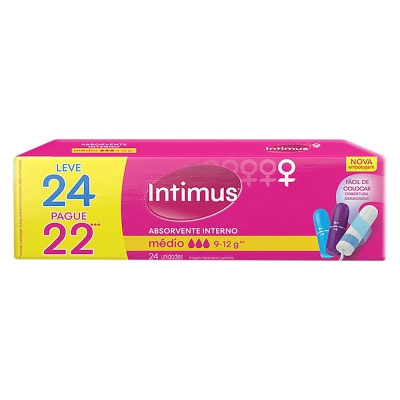 Absorvente Interno Intimus Médio Leve24 Pague22