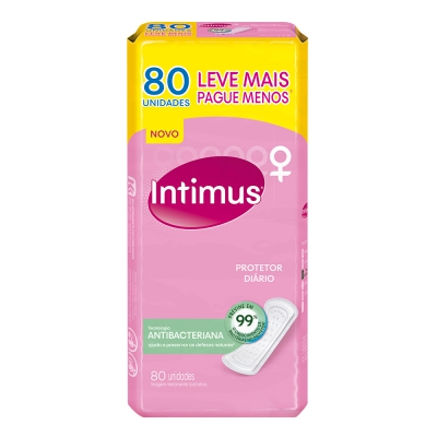 Absorvente Intimus Protetor Diário Antibacteriano 80Un