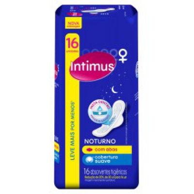 Absorvente Intimus Noturno Suave 16Un Com Abas