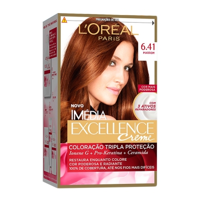 Tintura Loreal Imedia 6.41 Marrom