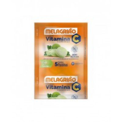 Melagrião Pastilha Sem Açúcar + Vit C 5Un Limão