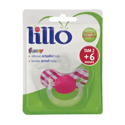Chupeta Lillo Funny Xadrez Ortodôntica Rosa Ref621030