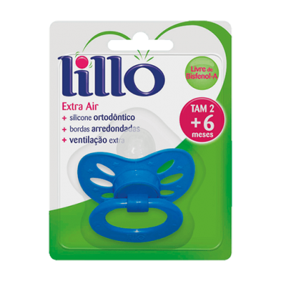 Chupeta Lillo Extra Air Ortodôntica Azul Tamanho 2 Ref610720