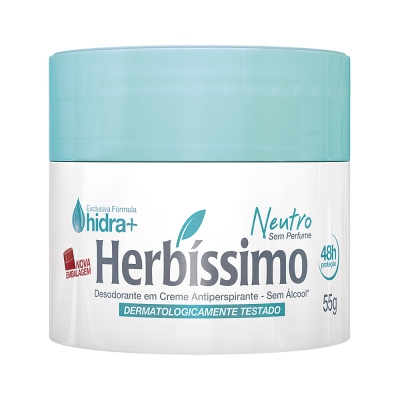 Desodorante Herbíssimo F Creme Neutro Sem Perfume 55G