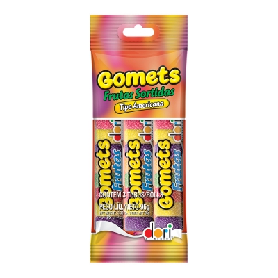 Bala de Goma Gomets Tipo Americana Frutas 96G 3Un