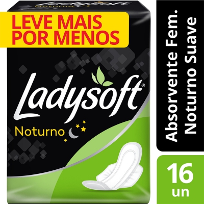 Absorvente Ladysoft Noturno Suave 16Un Com Abas