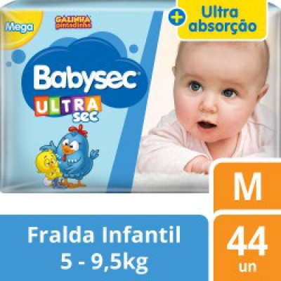 Fralda Babysec Ultra Mega M 38Un