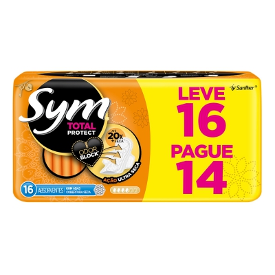 Absorvente Sym 360 Ultra Seca Leve16Un Pague14Un Com Abas
