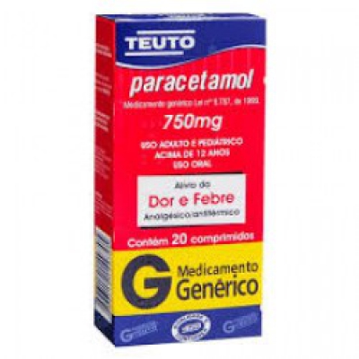 Paracetamol 750Mg 20Cpr Gen.teuto