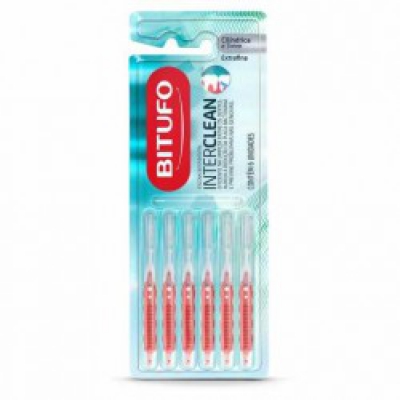 Escova Dental Bitufo Interdental Extra Fina Cilíndrica 6Un