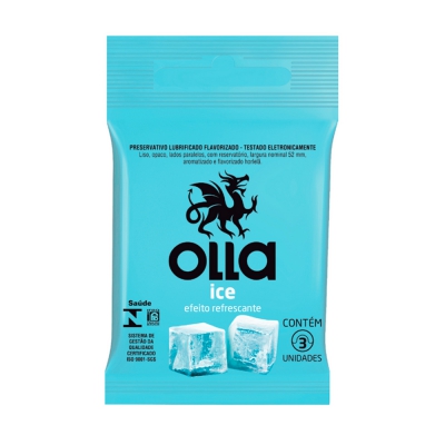 Preservativo Olla Lubrificado Ice 3Un