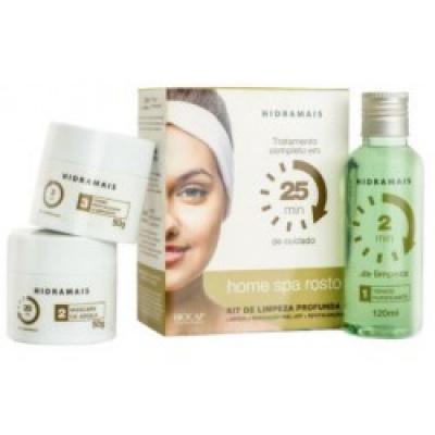 Kit de Limpeza Profunda Hidramais Home Spa Rosto 3 Passos