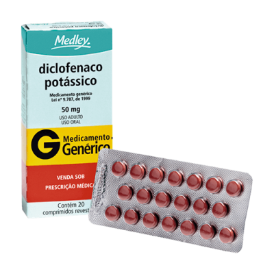 Diclofenaco Potássico 50Mg 20Cpr Gen.medley
