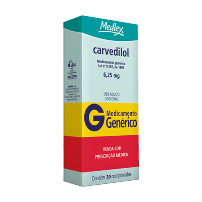 Carvedilol 6,25Mg 30Cpr Gen.medley