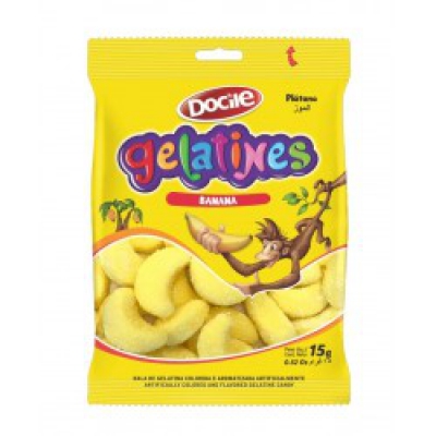 Bala Docile Gelatines Mini Banana 15G