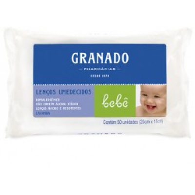 Lenço Umedecido Granado Bebê Lavanda 50Un