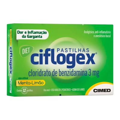 Ciflogex Pastilha Diet 12Un Menta & Limão