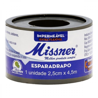 Esparadrapo Missner Impermeável Branco 2,5Cm X 4,5Mt