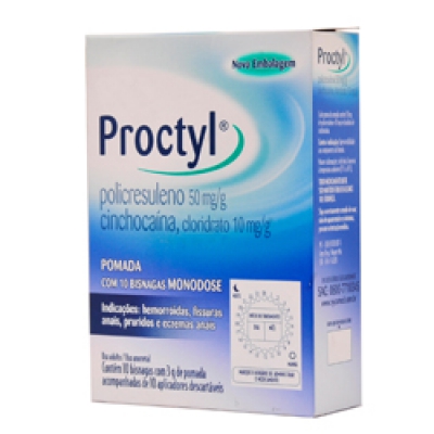 Proctyl 50Mg/g + 10Mg/g Pomada Monodose 10 Aplicadores 3G