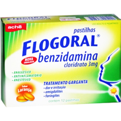Flogoral Pastilha 3Mg 12Un Laranja