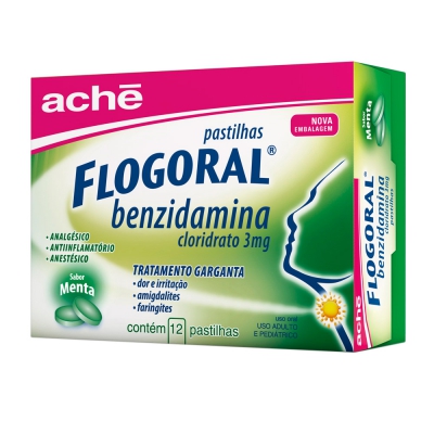 Flogoral Pastilha 3Mg 12Un Menta
