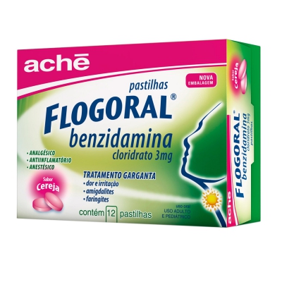 Flogoral Pastilha 3Mg 12Un Cereja