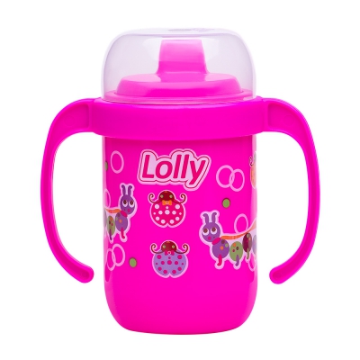 Copo Lolly Antivazamento Rosa 250ML C7104-01