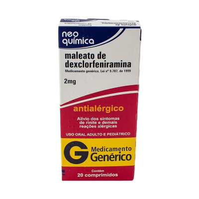 Dexclorfeniramina 2Mg 20Cpr Gen.neo Química