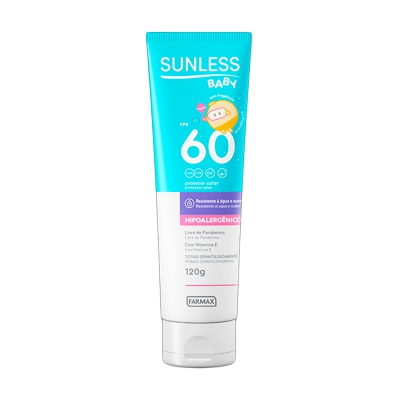 Protetor Solar Farmax Sunless Fps60 Baby Hipoalergênico 120G