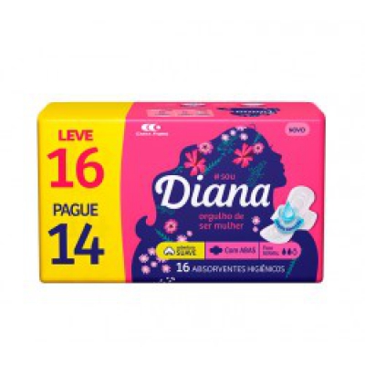 Absorvente Diana Suave Leve16 Pague 14Un Com Abas