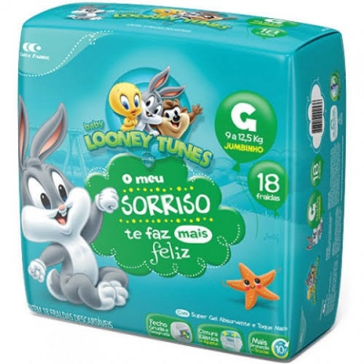 Fralda Looping Looney Tunes Jumbinho G 14Un