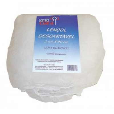 Lençol Descartável Santa Clara Com Elástico 2Mx90Cm