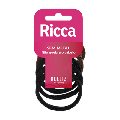 Elástico de Cabelo Ricca Basics Sem Metal 15Mm Ref.903