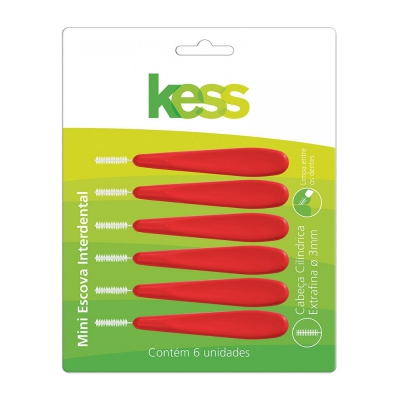 Escova Dental Kess Interdental Cilíndrica Efeito 6Un