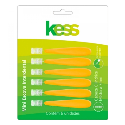 Escova Dental Kess Interdental Cilíndrica Média 6Un