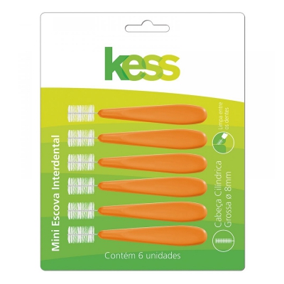 Escova Dental Kess Interdental Cilíndrica Grossa 6Un