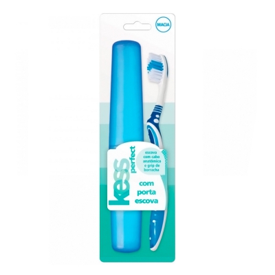 Escova Dental Kess Com Porta Escova Perfect Macia 2018