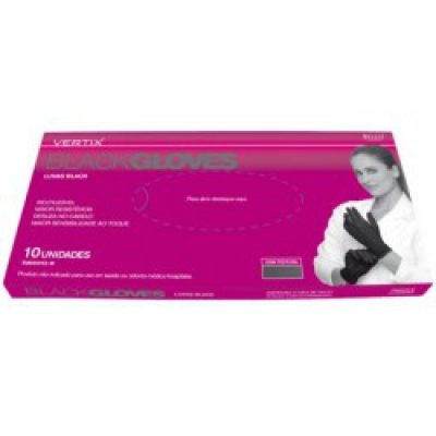 Luva Vertix Black M 10Un