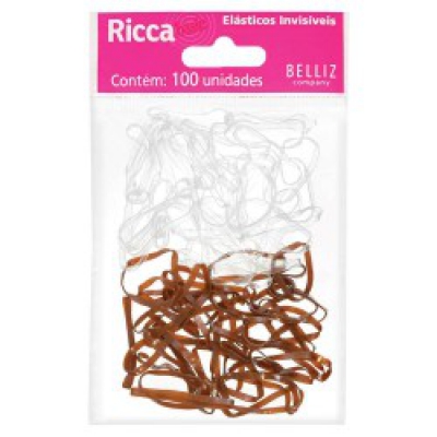 Elástico de Cabelo Ricca Invisível 100Un Ref3321