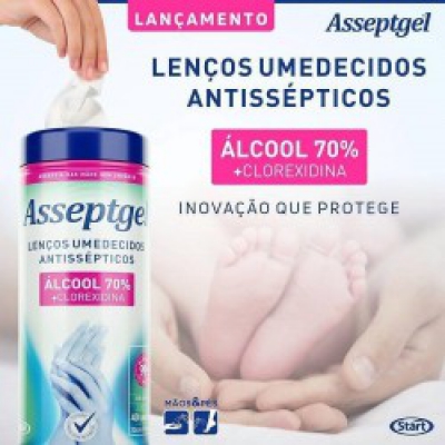 Lenço Umedecido Asseptgel Antisséptico 40Un