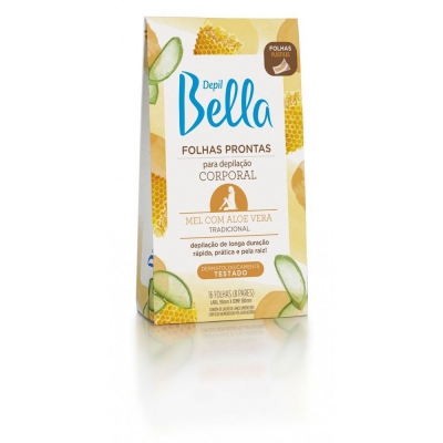 Folhas Depilatória Depil Bella Corporal Mel Aloe 8Pares